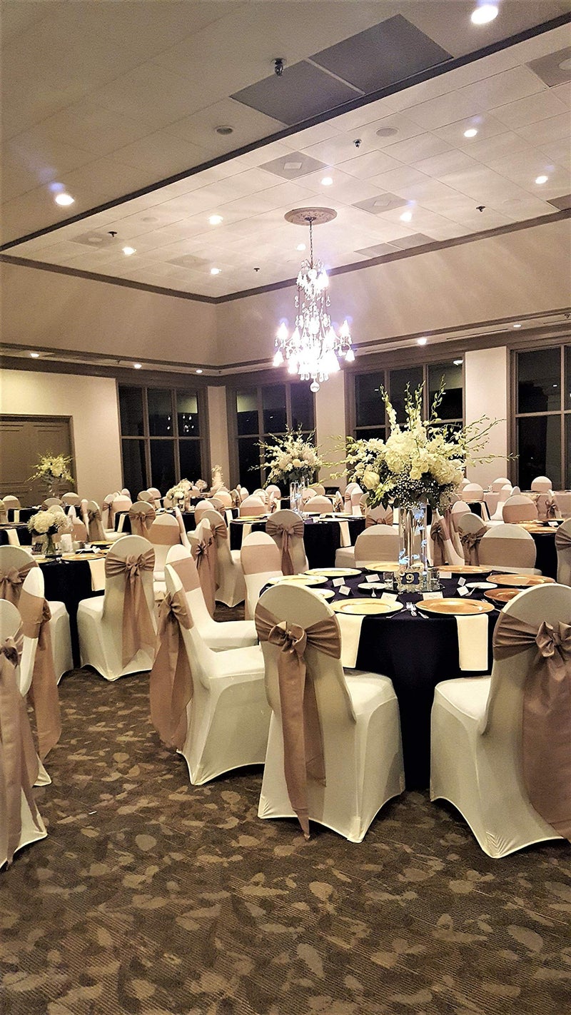 Obstal 50 PCS Satin Chair Sashes Bows for Wedding Reception- Universal Chair Cover Back Tie Supplies for Banquet, Party, Hotel Event Decorations - Image 4